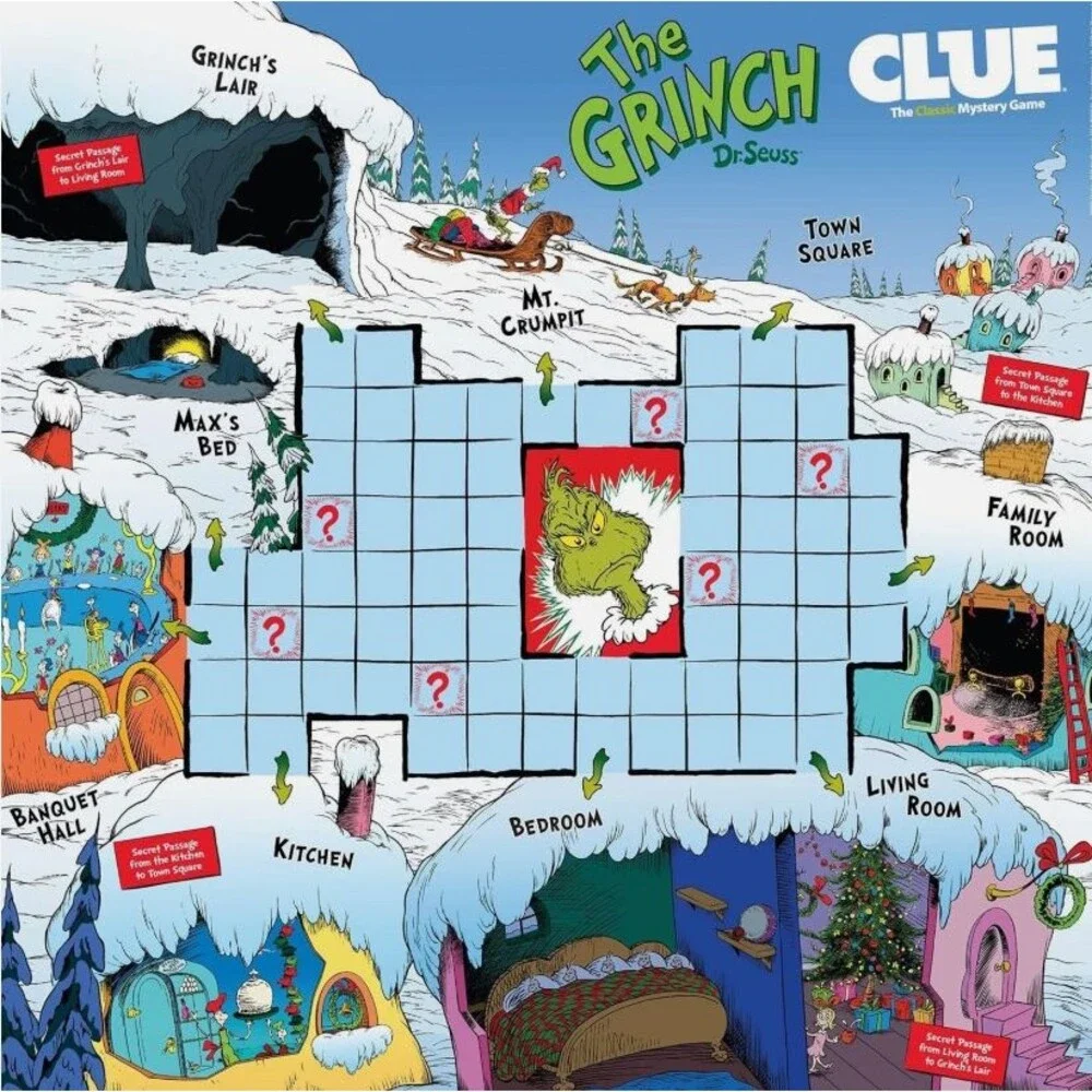 Clue Board Game: How the Grinch Stole Christmas Dr. Seuss, New Sealed